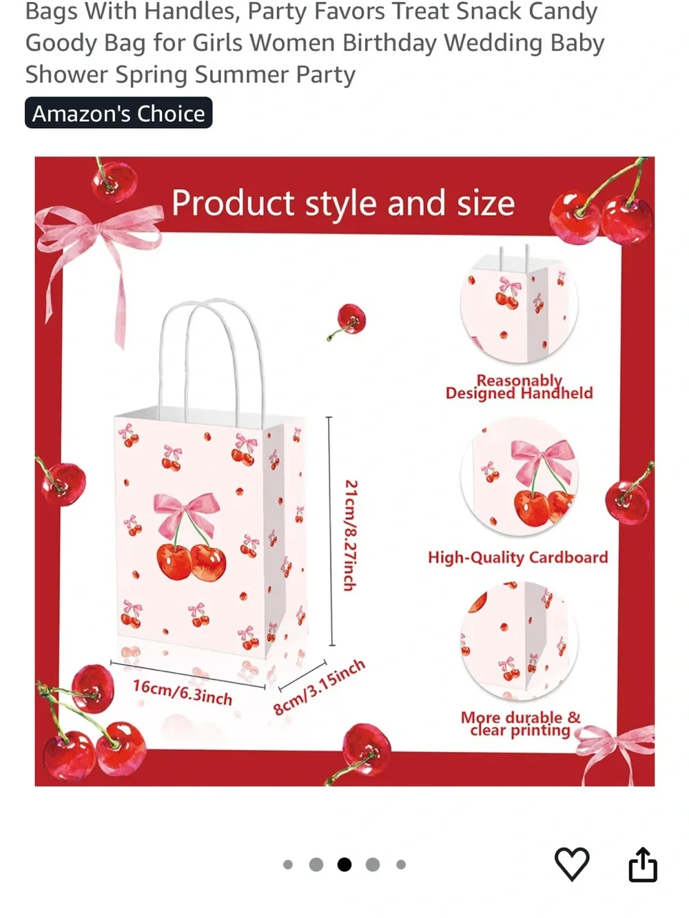 Cherry Print Party Goodie Bags